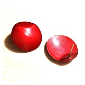 Metalic red vintage fashion earrings